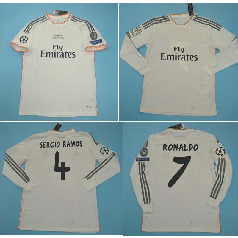 

Top 13 14 Real Madrid Retro Jerseys SERGIO RAMOS Soccer Jersey 2013 2014 RONALDO classical BENZEMA Football Shirt RAUL maillot de foot, Black;yellow