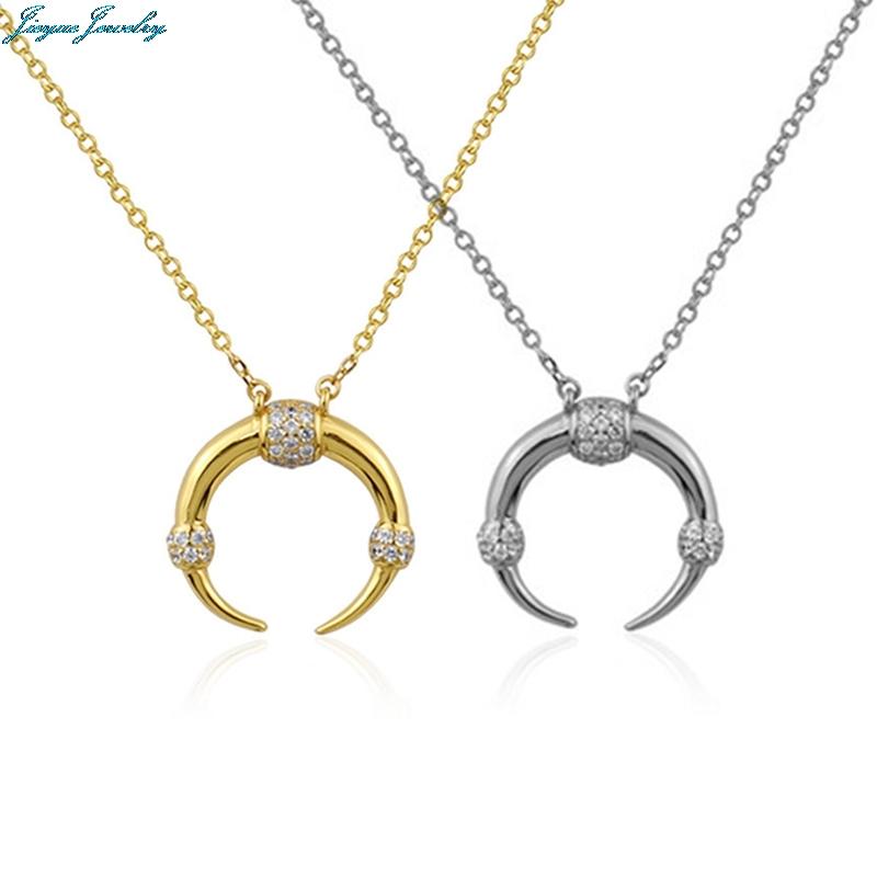 

Chains Fashion Personality Moon Women Necklace Female Clavicle Chain Plating Crescent Pendant Necklaces For Friend Gift, Silver