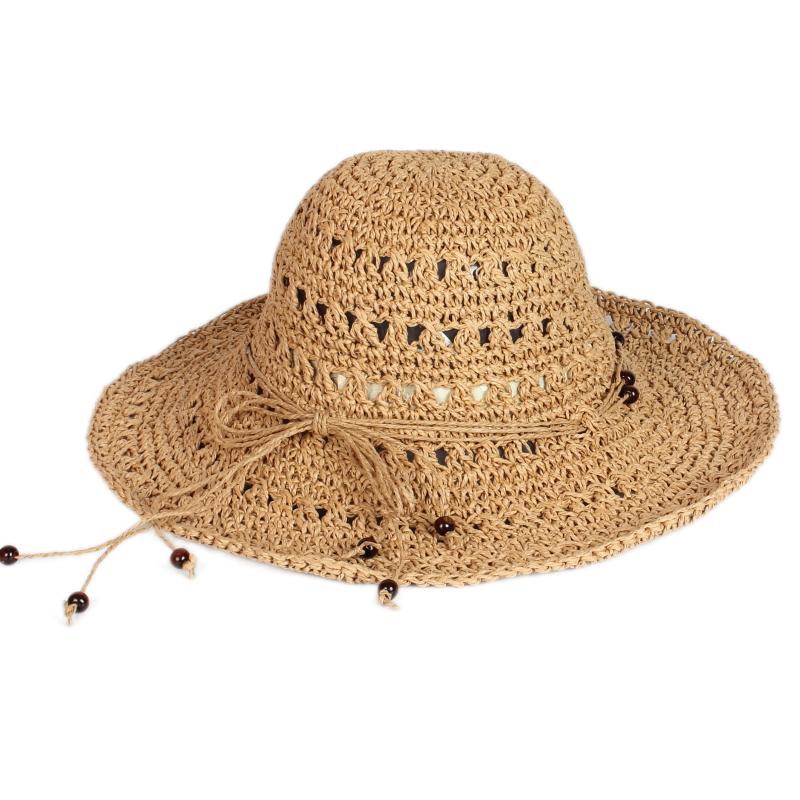 

Wide Brim Hats Women Straw Hat Floppy Foldable Roll Up Cap Lady Beach Wholesale Panama Spring Summer Autumn Paper Adults, Beige