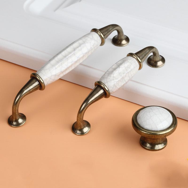 

Handles & Pulls Antique Crack Design Wardrobe Door Knobs Marble Ceramic Cabinet Drawer European Style Furniture Hardware