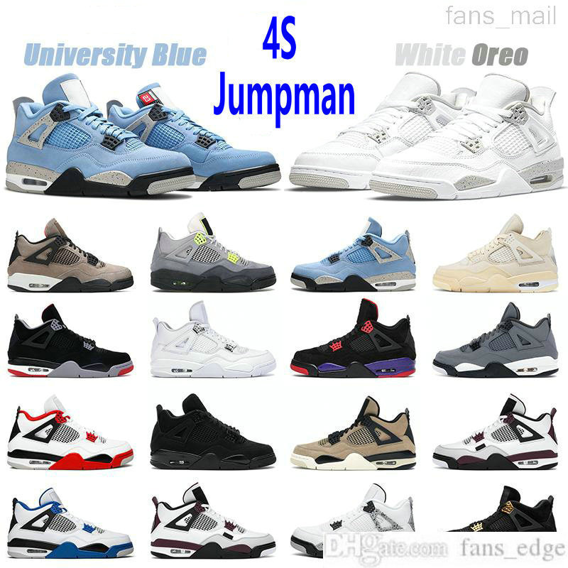 

Top Quality 4 Jumpman 4s Basketball Shoes Taupe Haze Union University Blue Sail Fire Red White Oreo Neon Black Cat Hyper Royal Sports Trainers Sneakers, Item17 guava ice 36-47