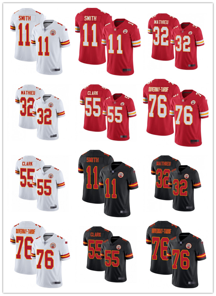 

Men Women Youth KansasCityChiefs11 Alex Smith 55 Frank Clark 76 Laurent Duvernay-Tardif 32 Tyrann Mathieu Football Jersey, Colour
