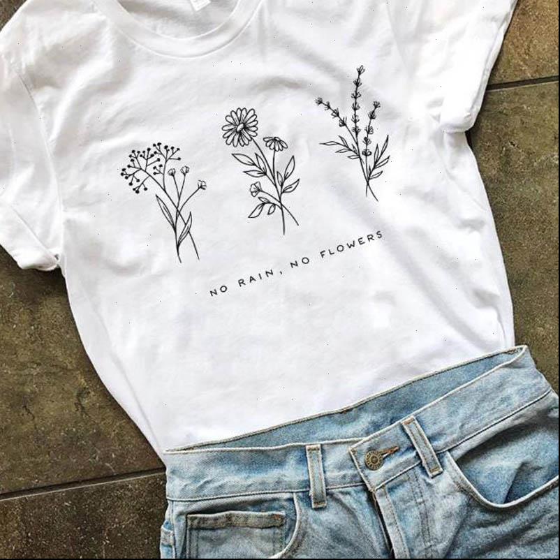 

women t shirt harajuku no rain flowers garden white soft ringspun tee in girls ladies clothing
