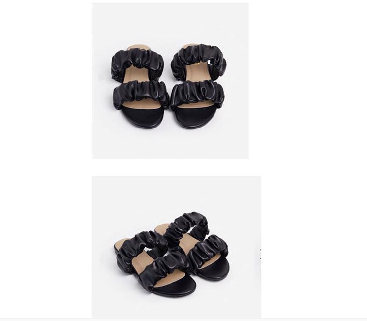

Africa Luxury Flat Women Beach Slippers Beautiful Summer Women's Fold Fashion Sandals At Home 2021, Black