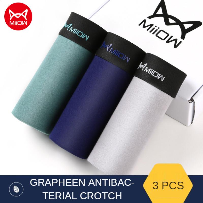 

Underpants MiiOW Original Pure Cotton Men's Underwear Graphene Antibacterial Boxer Shorts Loose Breathable Boxershorts Men Panties, Black;white