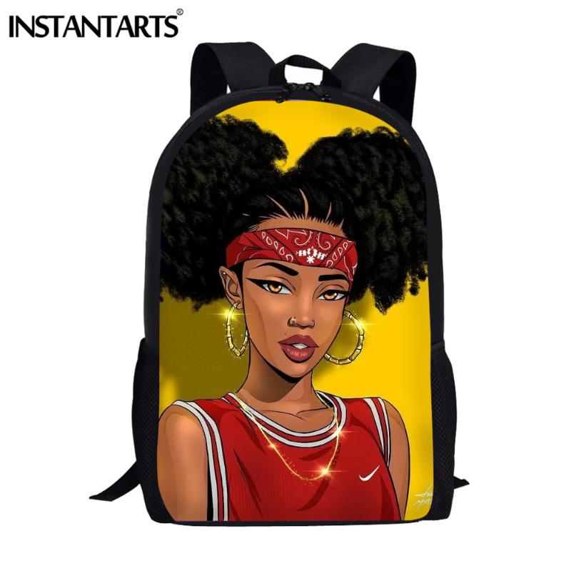 

School Bags INSTANTARTS African Cool Girl Print Girls Fashion Design Children Backpacks Funny Kids Satchel Book Shoulder