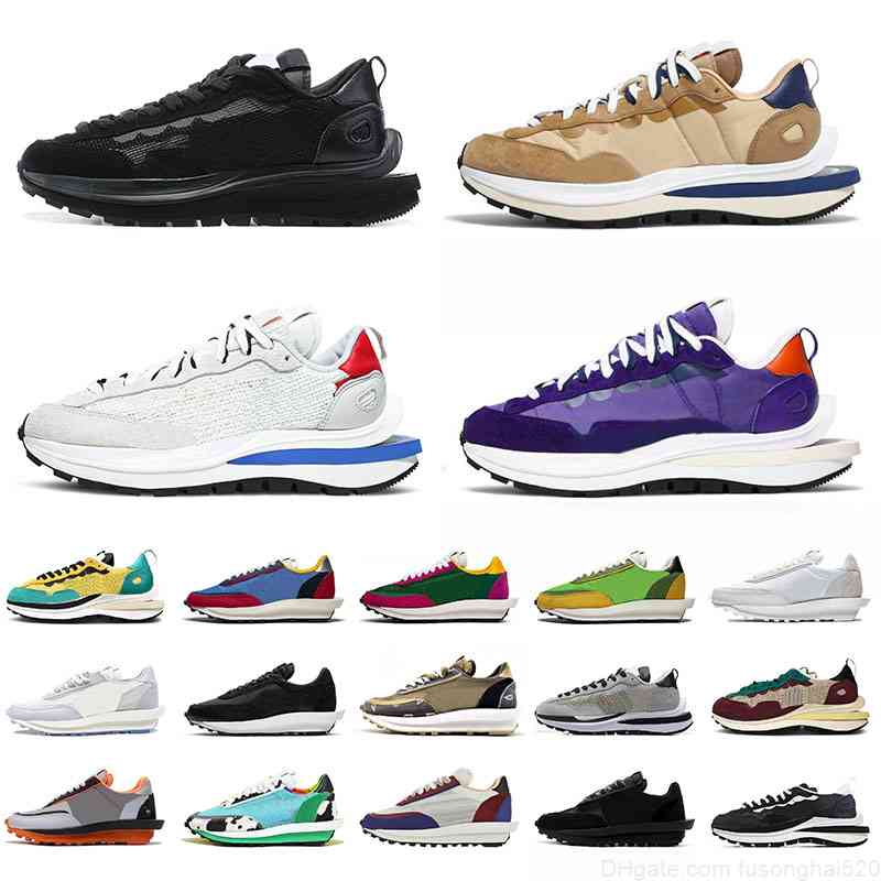 

Authentic Sacais x VaporWaffle Mens Womens Running Shoes Sports Sneakers Dark Iris Sesame Blue Void Grey Game Royal Black Nylon White NYC