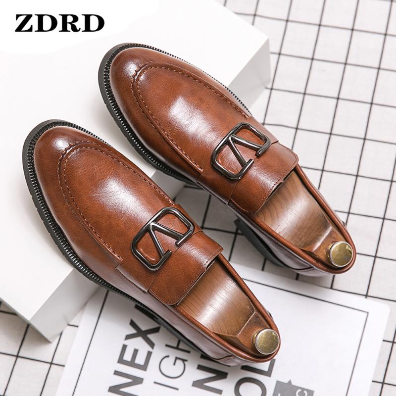 

Luxury Men Loafers Shoes Brogue Wing Tip Monk Strap Slip On Brown Black Formal Man Dress Office Wedding Casual Leather