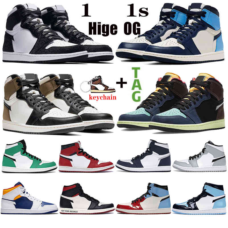 Mens Basketball Shoes 1 1s High Dark Mocha light smoke grey Lucky Green Midnight Navy Chicago Banned Bred Toe Twist Women Sports trainers