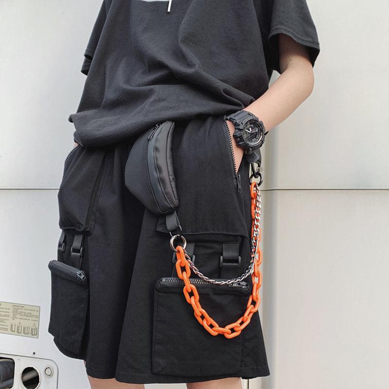 

Black Hip Hop Male Waist Pack Chain Woman Banana Bags Casual Chest Bag High Quality Belt Nylon Waterproof Fanny, Sky blue