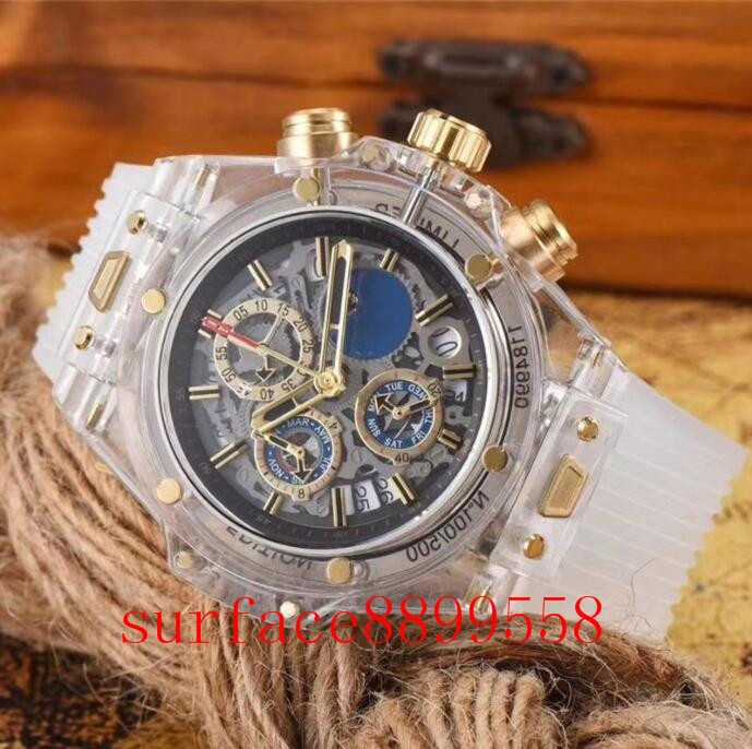 

Luxury mens automatic mechanical quartz battery watch trendy waterproof luminous fashion transparent business quartzes watches