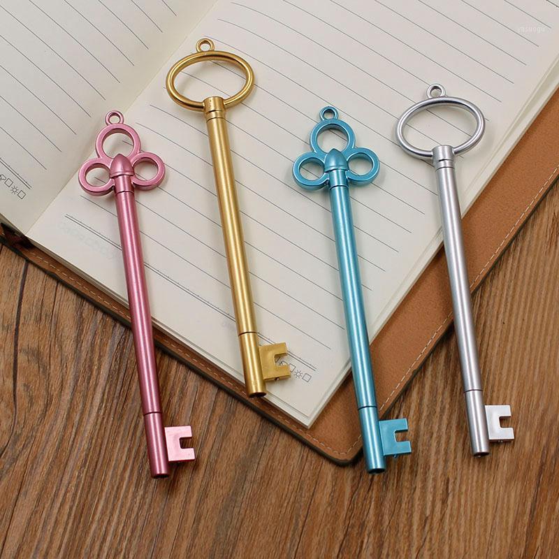 

reative golden key neutral pen kawaii stationery gel pens material plastic office school supplies papelaria kids gifts