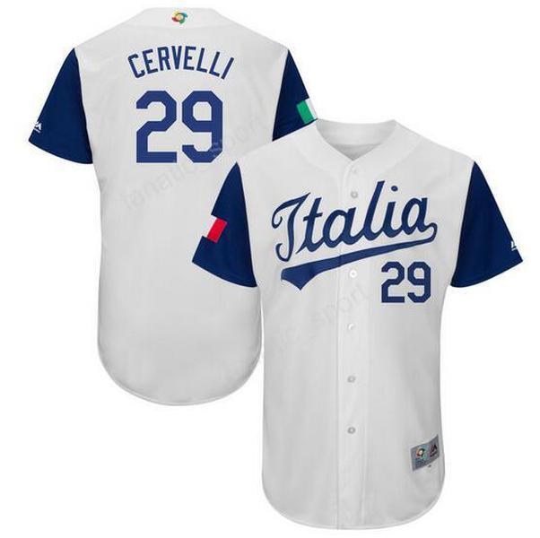 

Team Italia 2017 World Baseball Classic Jerseys Italy 29 Francisco Cervelli Jersey Men Color White For Sport Fans Excellent Quality, 29 white
