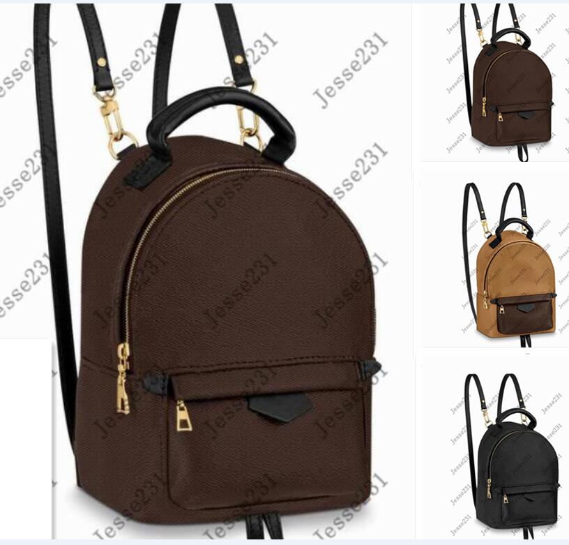

Top Quality Fashion Leather Mini size School Bags Women and Children Brown flower grid Backpack Springs Lady Travel Sport Outdoor Packs Bag 4 colors