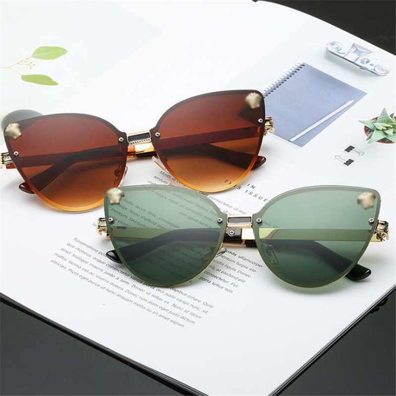

Fashion frameless cat eye brand sunglasses ladies metal UV400 888 sunglasses hot designer head sunglasses 4 COLORS, White;black