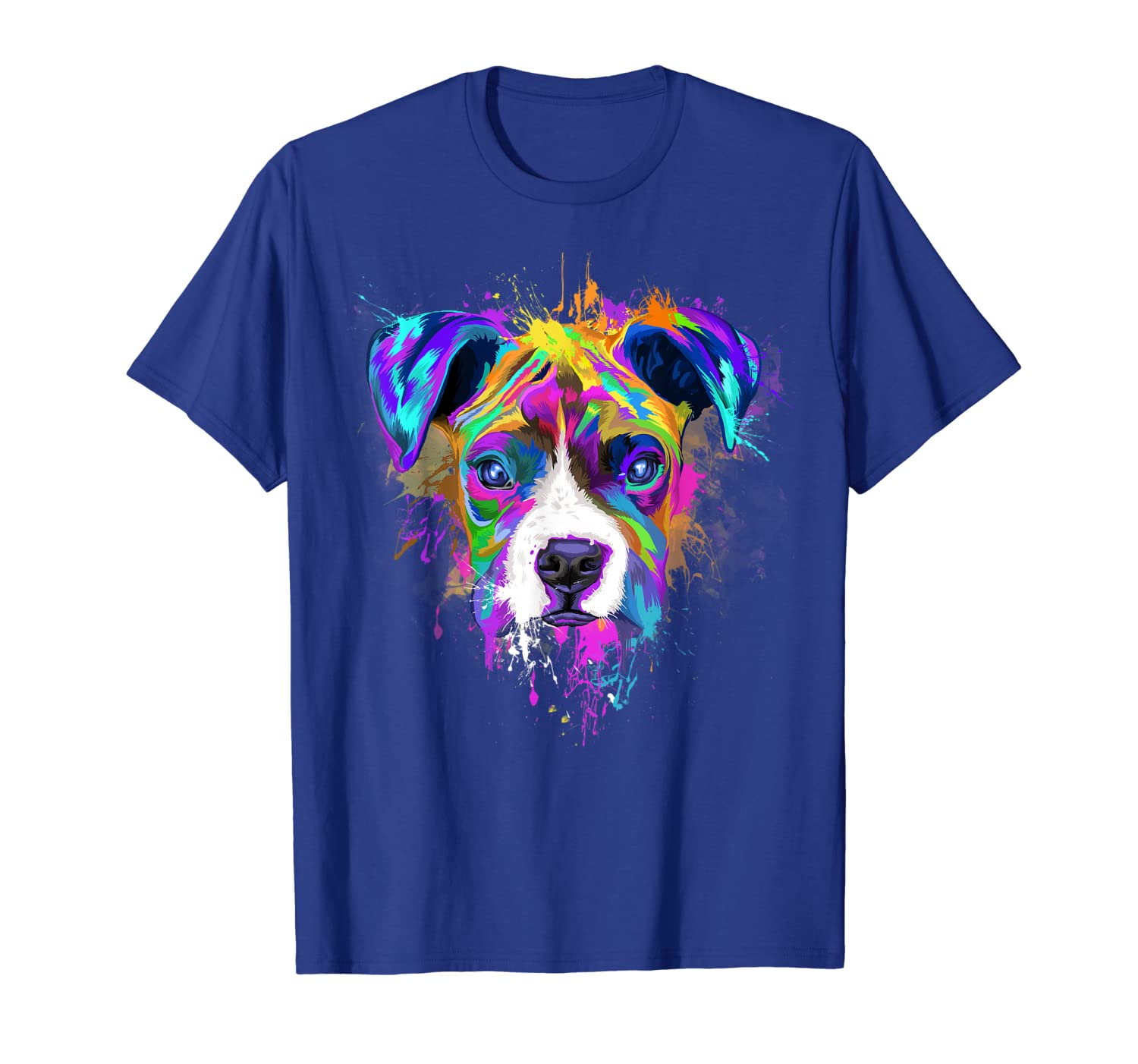 

Splash Art Boxer Dog T-Shirt | Boxer Pup Lover Gifts, White;black