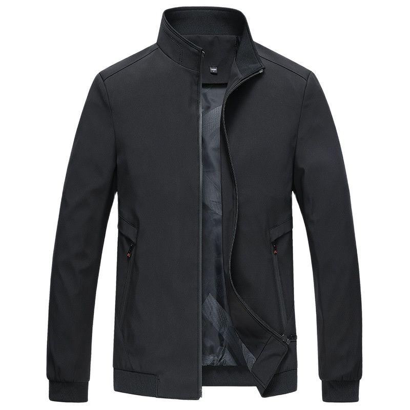 

Men's Jackets Spring Autumn Mens Casual Coats Solid Color Sportswear Stand Collar Slim Male Bomber Thin Men Coat, Black;brown