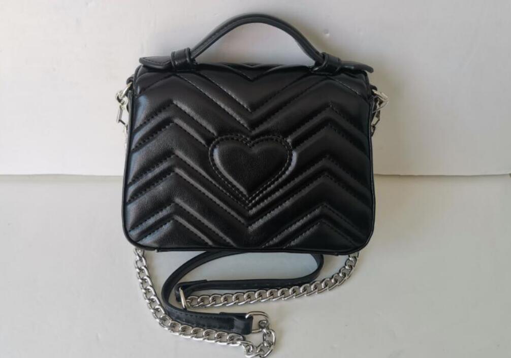 

2021 Fashion Women shoulder bags silver chain marmont Crossbody handbags Top quality wallet purse messenger tote bag 22cm, Green