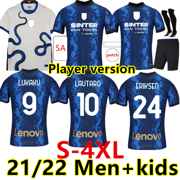 

Size:S-4XL INTER soccer jersey LUKAKU MILAN VIDAL BARELLA LAUTARO ERIKSEN ALEXIS HAKIMI 21 22 football shirt 2021 2022 Player version men+ki, Black;yellow