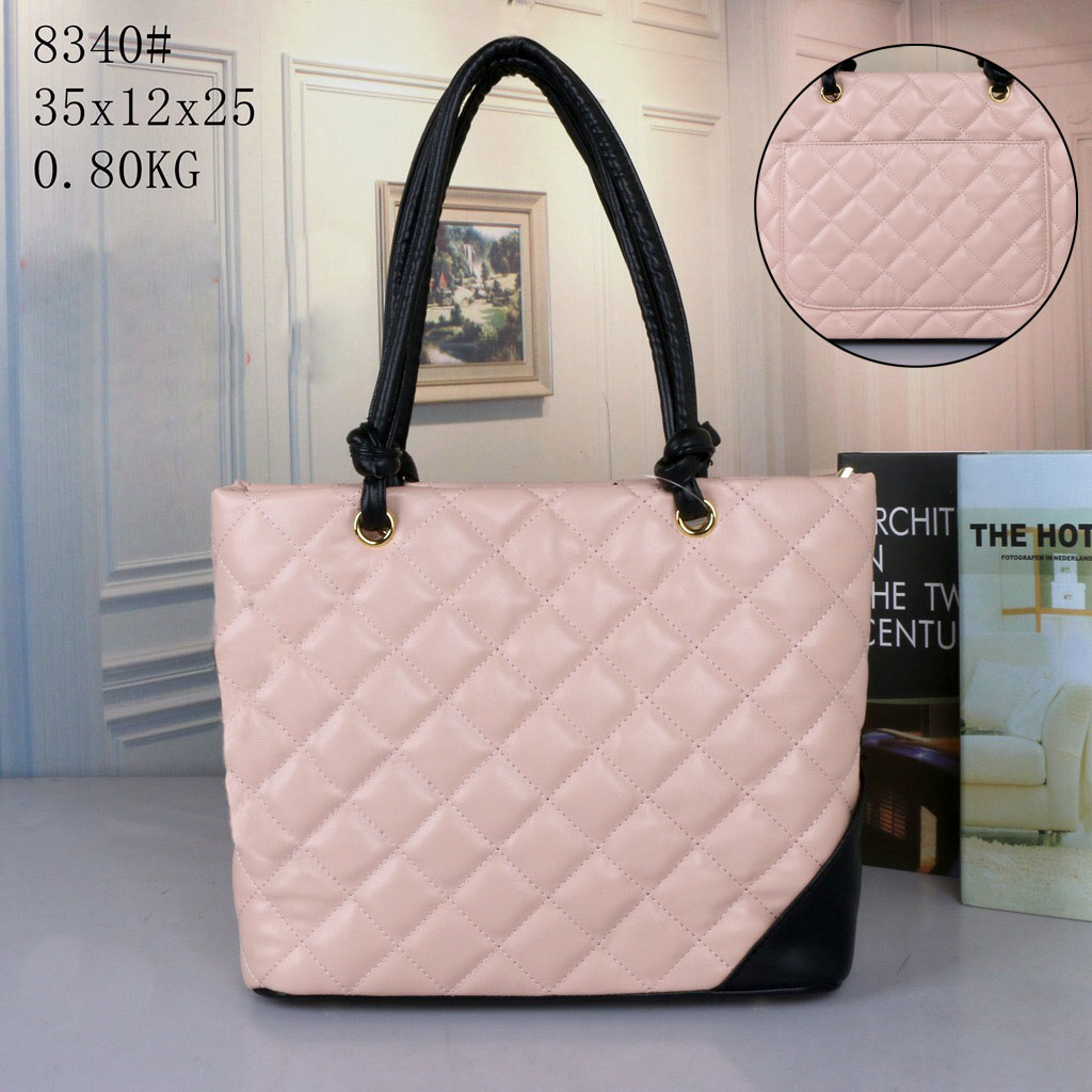 

With Logo Bags for women Fashion Casual Simplicity Big Bag Diamond Lattice One Shoulder Handbag Tote Knot decoration, Black
