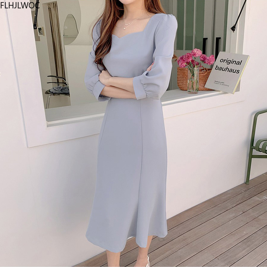 

2021elegant office lady work dresses korean fashion clothing bow tie lace-up white temperament retro vintage dress chic flhjlwoc, Black;gray