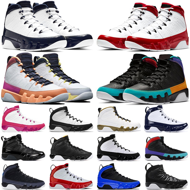 

men basketball shoes jumpman 9s 9 Change The World University Blue Gold gym red Racer bred dream do it mens trainers sports sneakers, Unc