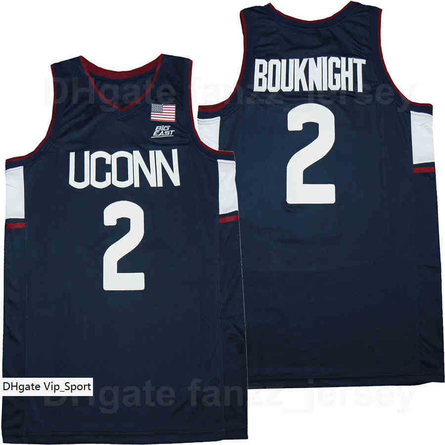 

College Basketball Uconn Huskies 2 James Bouknight Jersey Men University Team Color Navy Blue Away Breathable Pure Cotton Sports Shirt Moive, 5 red