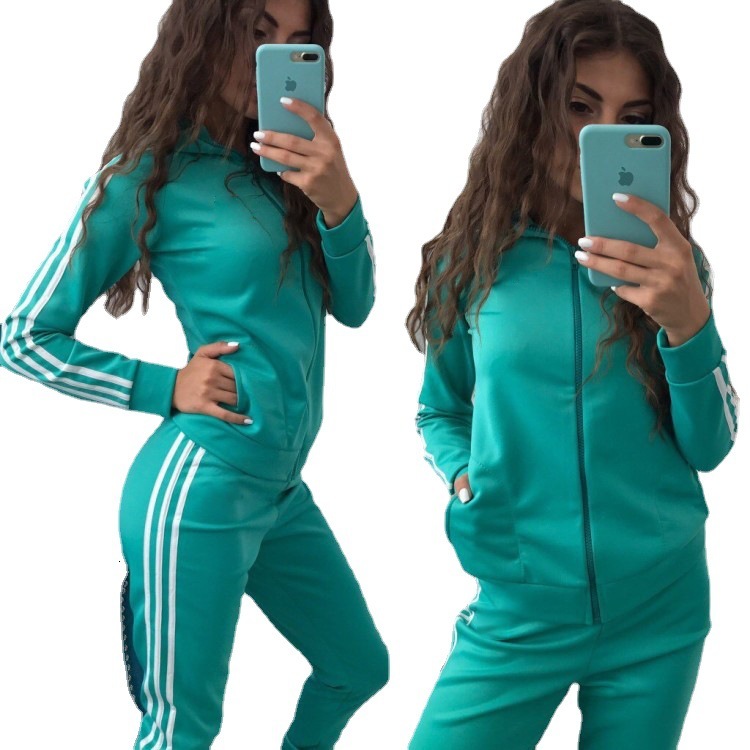 

tracksuits sportswear 2021 women's sports leisure zipper suit wear, Gray