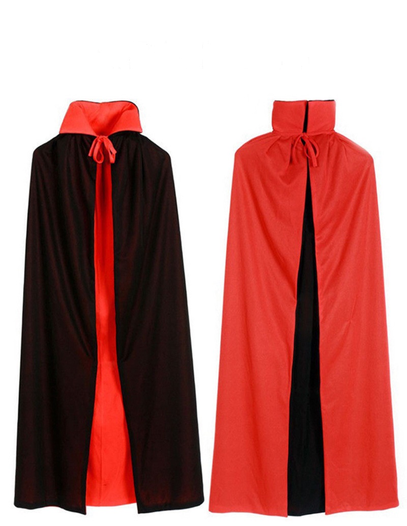 

Halloween Costume for men woman kids Girl Boy Red Black Witch Vampire Long Cloak Hooded, 02