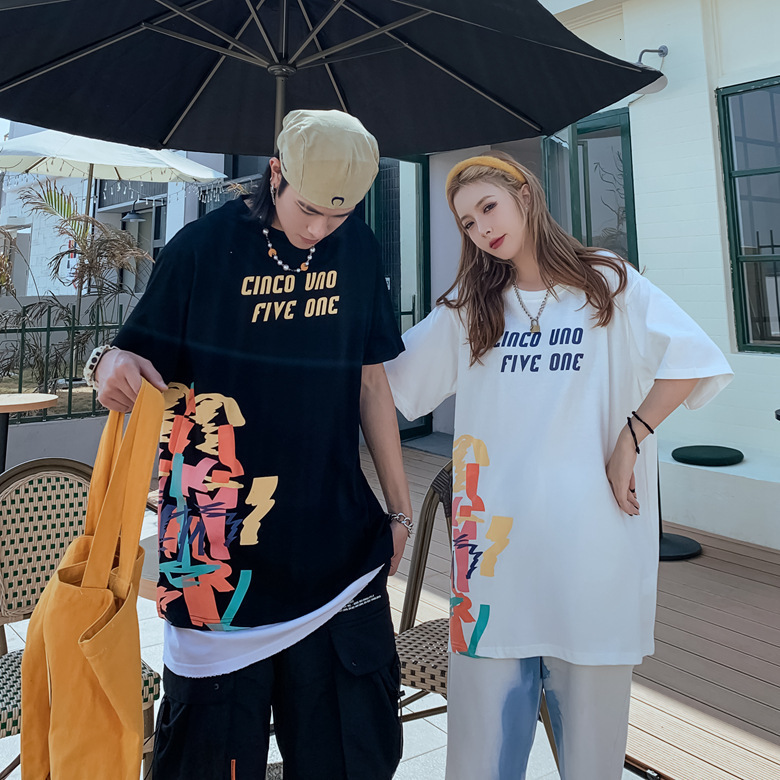 

t shirt 2021 summer brand short sleeve loose korean ins student harasukura casual half men, White;black