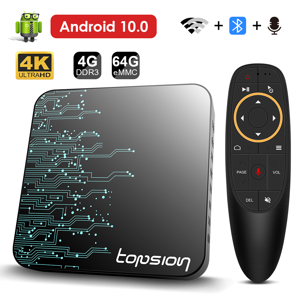 

Topsion TP01 Smart TV Box Android 10 4GB 32GB 64GB 4K H.265 Media Player 3D Video 2.4G 5GHz Wifi Bluetooth Set top box