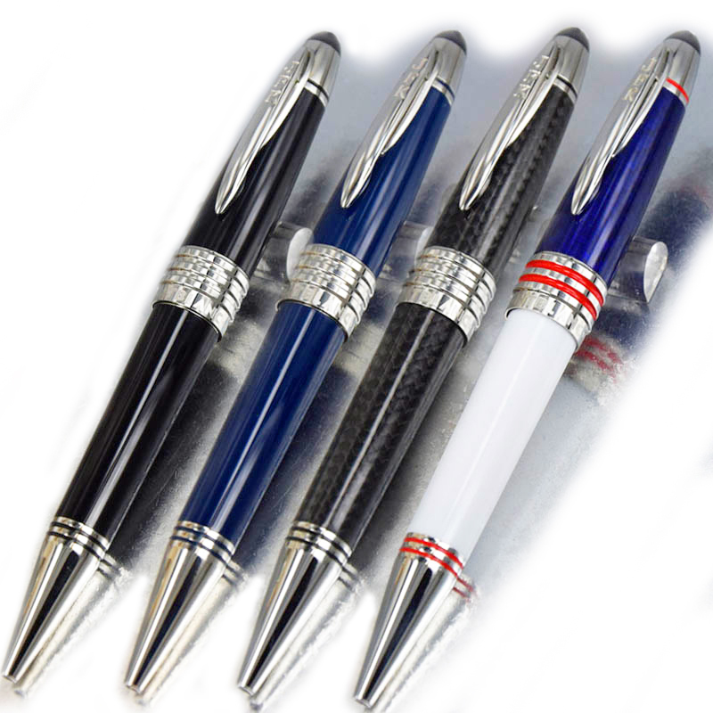

PURE PEARL Top Luxury Fountain/Roller Ball/Ballpoint Pen Limited edition John F. Kennedy Blue Carbon fiber Writing with JFK Serial Number Stationery + Plush Pouch, Mix