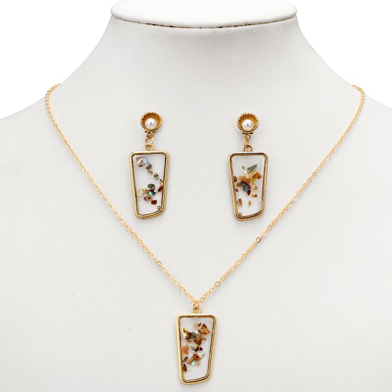 

Earrings & Necklace Fashion Acrylic Transparent Jewelry Sets For Women Pendant Engagement Findings, Silver