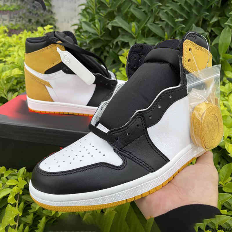 

Shoes Jumpman 1 1s Basketball Travis Scotts OG Yellow Ochre Banned Bred Toe Chicago Men Womens Summit White, #1