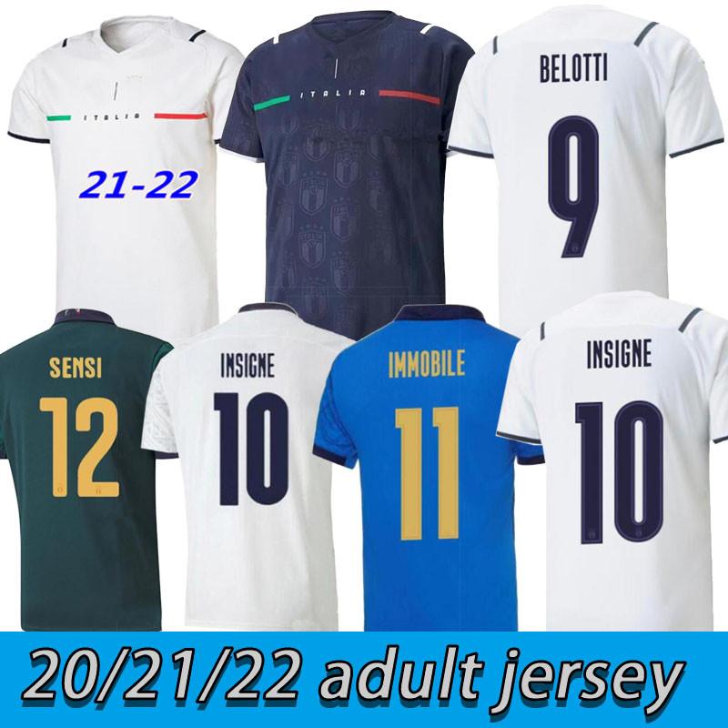 

BASTONI ItaLY INSIGNE Soccer Jerseys 21 22 Italie VERRATTI JORGINHO maillots foot IMMOBILE BELOTTI BERARDI CHIESA BARELLA Italia Football sh, 20/21 away+patch