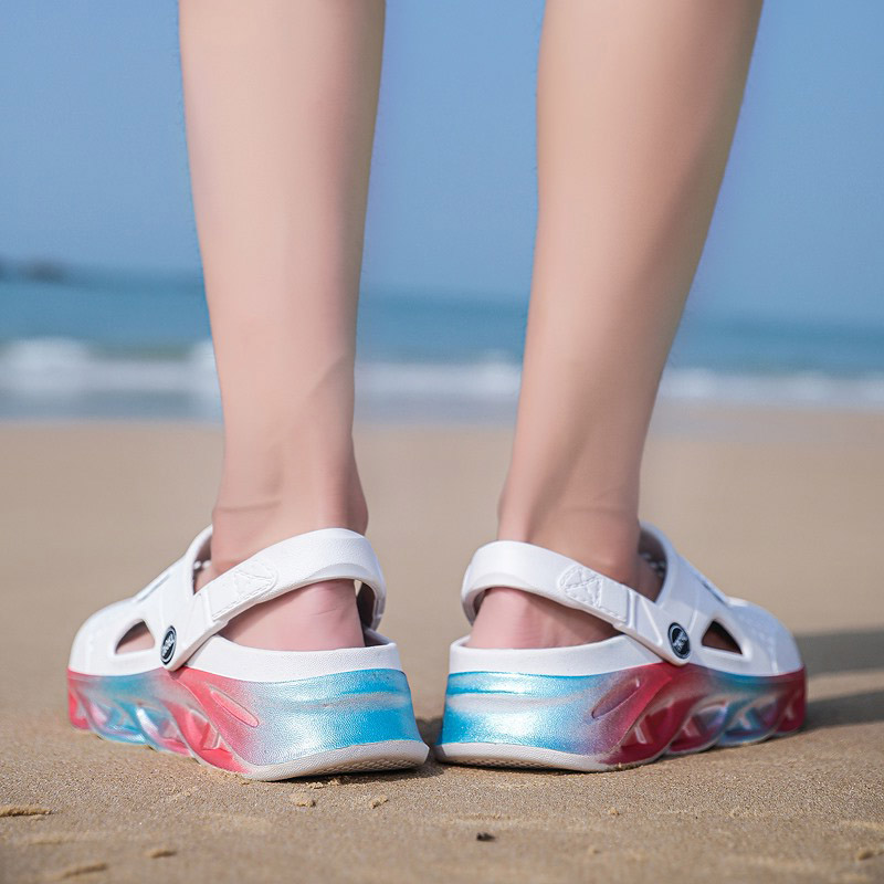 

Top Quality Men Women Trainers Sport Size Cross-border Summer Slippers Thick-soled Beach Shoes Couple Hole Shoe Outdoors Baotou Sandals Code:25LL-7790, 52659