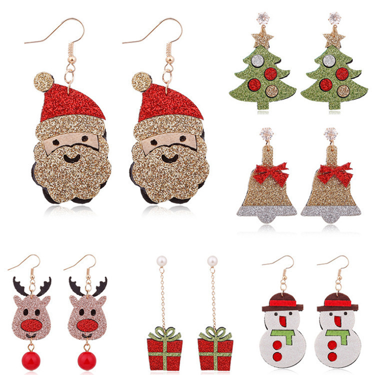 

Popular Felt Fabric Christmas Earrings Deer Bell Earrings