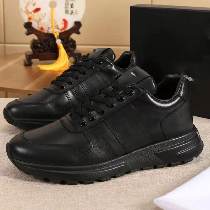 

Mens Nylon sneakers Model PRAX 01 Men thick-soled daddy shoes Ultra-light fashion casual simple design Top high quality Size 38-45 with original box, Black