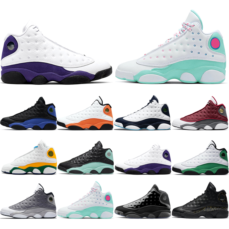 

13s man basketball shoes Atmosphere Red Flint Grey Aurora Green Cap and Gown Gold Glitter Hyper Royal Island Lakers Obsidian Playground Good classic Top quality, Atmosphere grey
