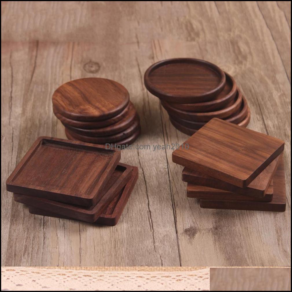 

Mats Table Decoration Aessories Kitchen, Dining Bar Home & Gardenbeech Black Walnut Wood Retro Insation Mat Household Square Round Coaster C