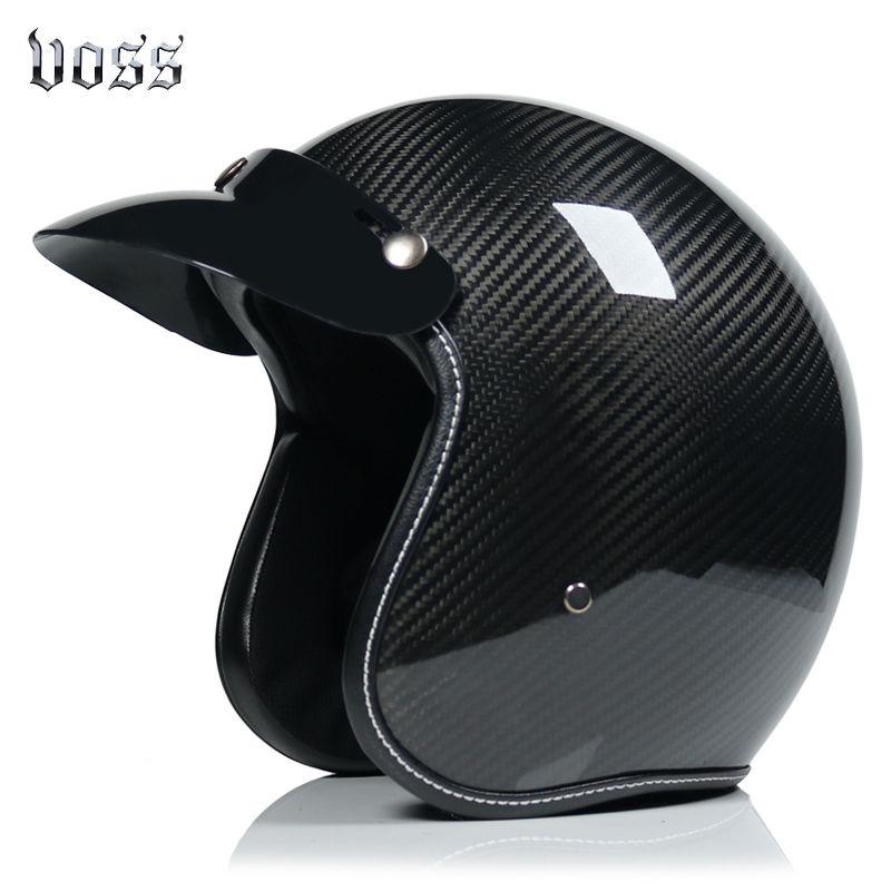 

Motorcycle Helmets Helmet Of Male And Female, Locomotive Carbon Fiber Head Gray Handmade Leather 3/4 The Four Seasons, See chart