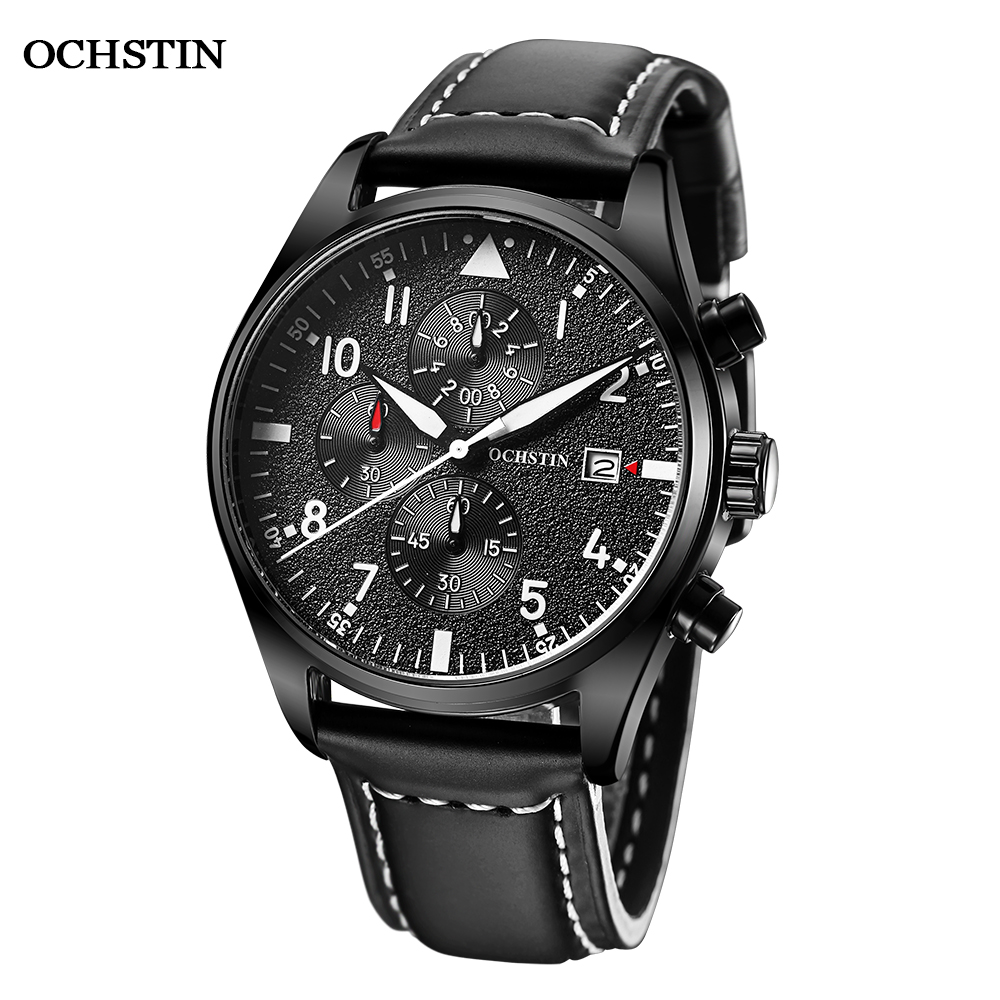 

OCHSTIN 2021 Top Brands Mens Watches Pilot Sport Chronograph Male Fashion Quartz Wrist Watch Waterproof Black Clockg, Red