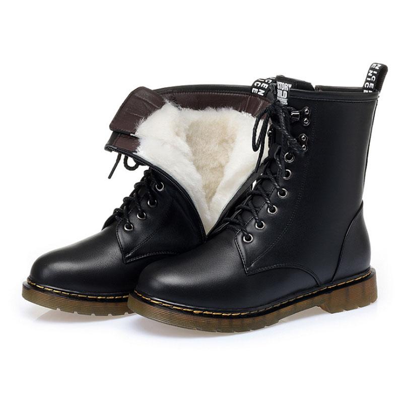 Boots Women's Winter British Short Oxbow Sole Plush Fur One-piece Leisure Motorcycle