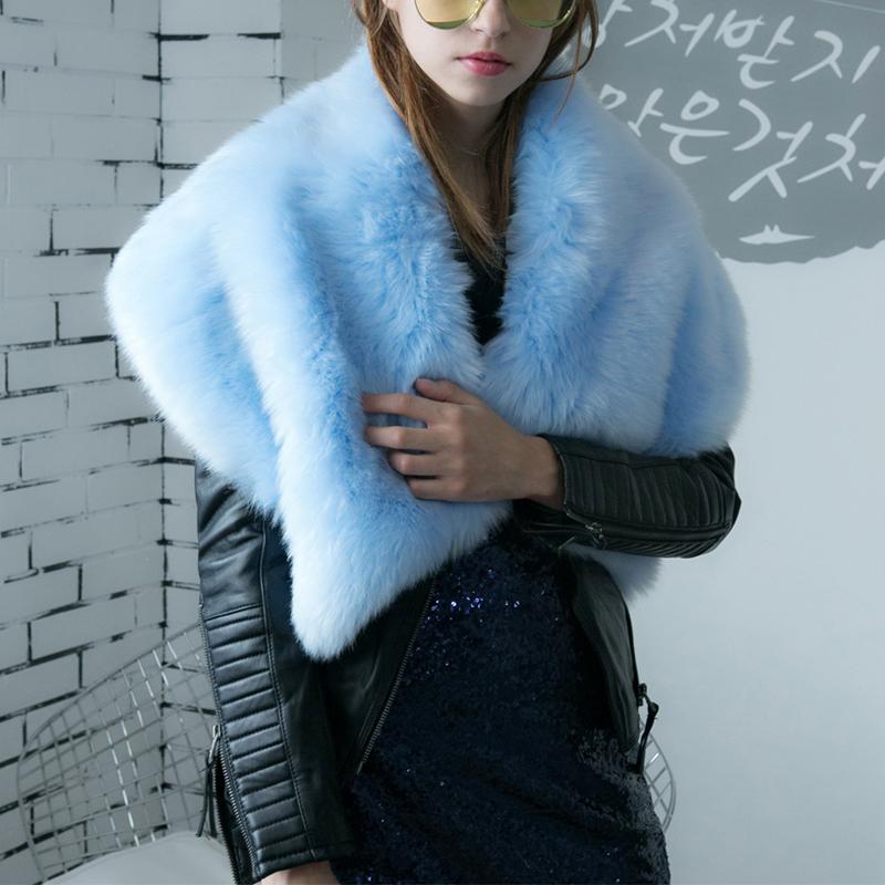 

Women's Fur & Faux Luxury Wraps Elegant Womens Ladies Winter Neck Warmer Jacket Coat Collar Accessories Shrug Cape Poncho Cloak, Black