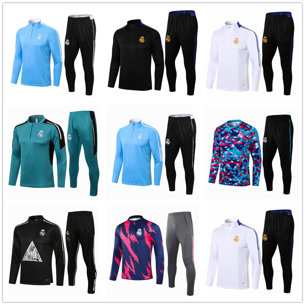 

21 22 Real Madrid Long sleeve tracksuit jacket survetement 2021 2022 ALABA HAZARD BENZEMA ASENSIO MODRIC MARCELO VALVERDE football jackets soccer training suit, As shown in illustration