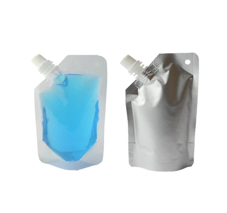 

500pcs High quality different sizes spout pouch stand up plastic bag clear aluminium for cold liquid drink carry customized