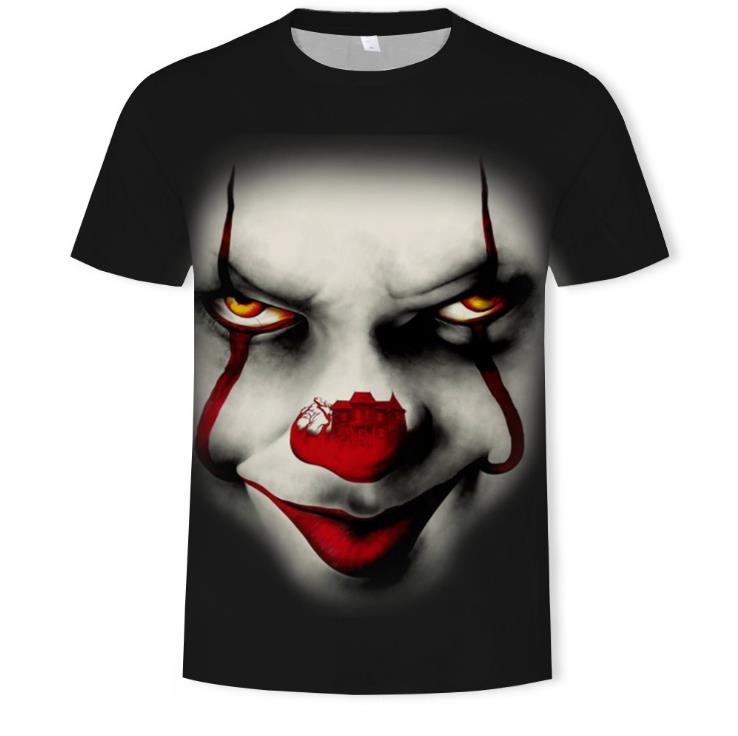 

2021 Designers clown T Shirts Mens High Quality Womens Cool Bear Print Sleeve Couples Round Neck Tees Streetweart Summer, White;black