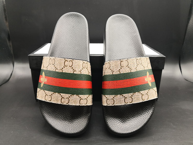 

Men Women luxury Slippers Designer Rubber Slides Sandal Flat Blooms Strawberry Tiger Bees Green Red White Web Shoes Beach Flip Flops Flower, Black