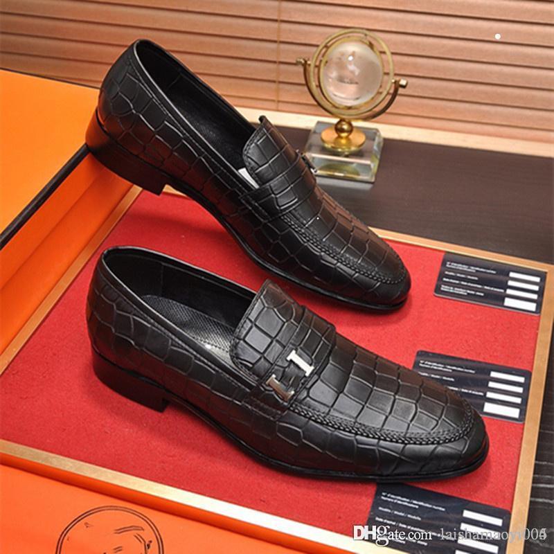 

A4 16 Style Man Formal Wedding Shos Italian Luxury Brands Office Dress Shoes Designer Business Patent Leather Oxford For Men, Box