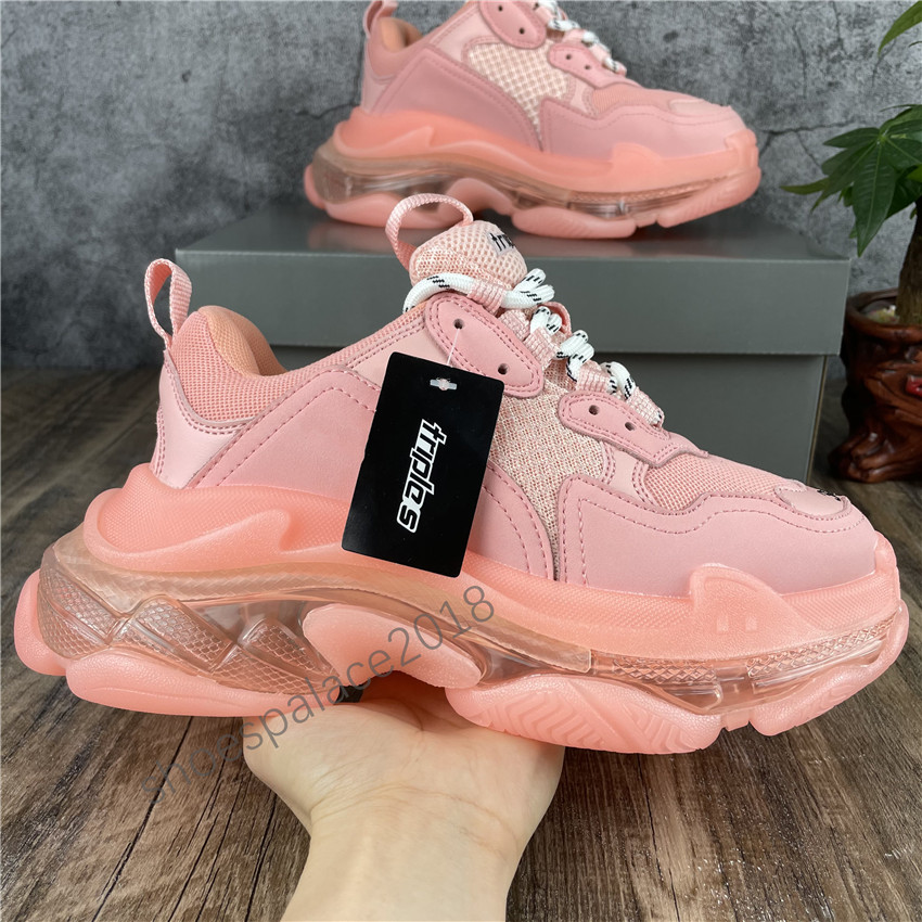 

Flash Deal Paris 2021 Clear Sole Triple-S Casual Shoes Leisure Dad Trainers Platform jjfjhf Bottom Sneakers for Men Women Chaussures Scarpes, Black